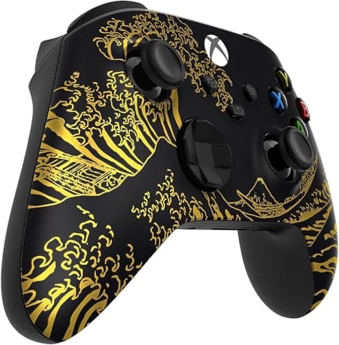 Custom Controllerzz Wireless Controller for Microsoft Xbox Series X/S & Xbox One - Soft Touch Feel - Custom Series X/S Controller (X/S Golden Waves)
