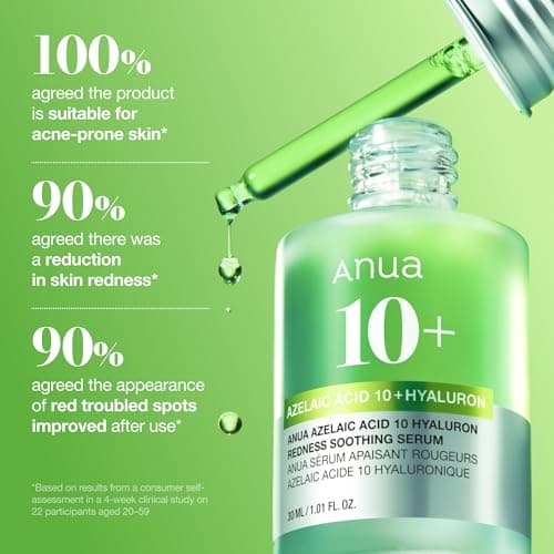 Anua Azelaic Acid 10 Hyaluron Redness Soothing Serum, Facial Serum for Blemish-Prone & Oily-Prone Skin, Lightweight & Hydrating Blemish Care, Hyaluronic Acid, Korean Skincare, 1.01 fl oz. — view 7