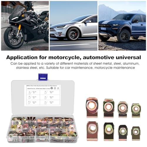 KIMISS 60Pcs U Nut Clip Kit, Stainless Steel U Nuts Clamp Set M4 M5 M6 M8 U Nuts Set for Car Motorcycle Automotive Clips — view 5