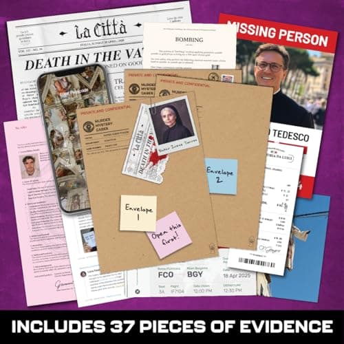 Lucky Egg MMC Death in the Vatican– Thrilling Murder Mystery Games for Adults Behind Vatican Walls – 40 Evidence Pieces, 150 Min Gameplay (3/5 Difficulty) – Cold Case Files Game for 1-10 Players — view 2