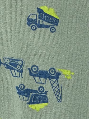 Simple Joys by Carter's Baby Boys' Snug-Fit Footless Cotton Pajamas, Pack of 3, Blue Stripe/Green Trucks/White Dinosaur, 12 Months — view 3