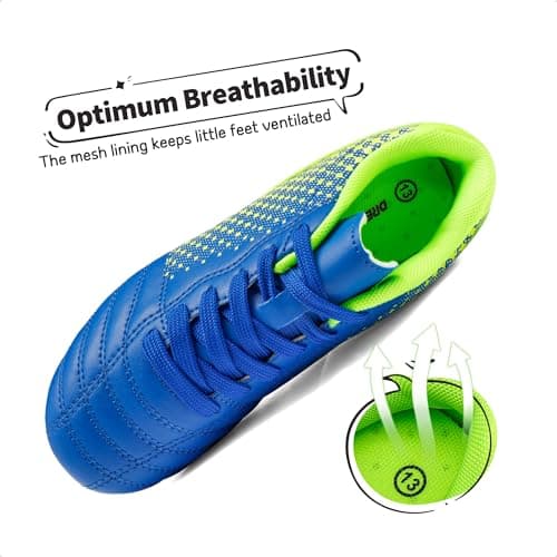 DREAM PAIRS Boys Girls Outdoor Soccer Cleats Kids Athletic Football Shoes,Size 13 Little Kid,Royal/Blue/Neon/Green,SUPERFLIGHT-1K — view 2