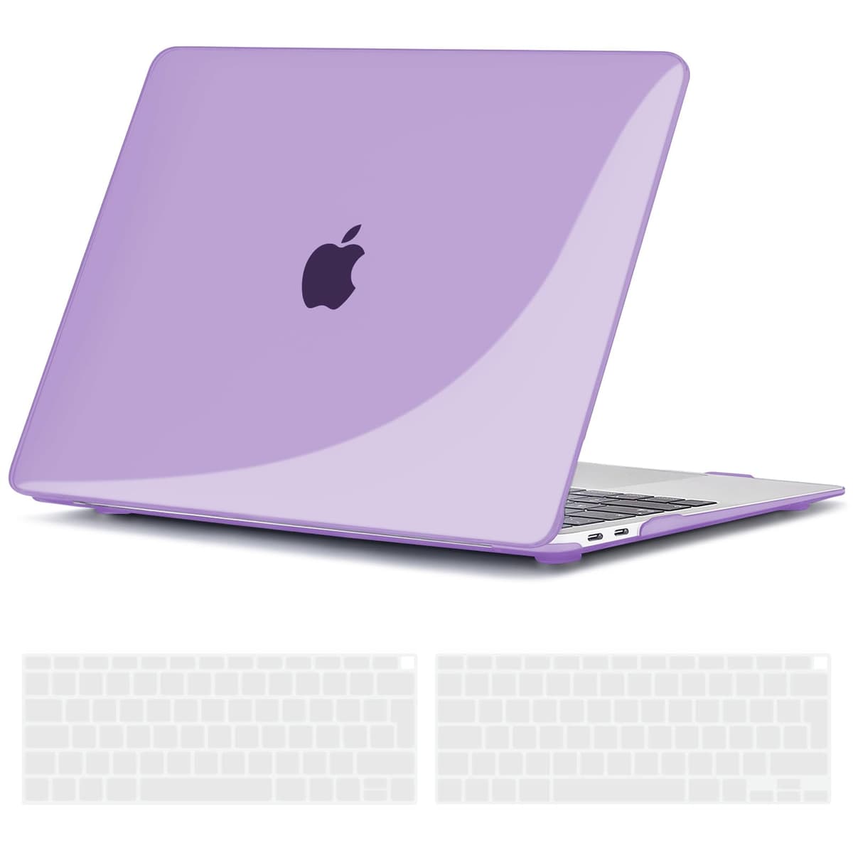 TECOOL Case compatible with MacBook Air M1 & MacBook Air 13 inch Retina 2020 2019 2018 (A2337 A2179 A1932), Plastic Snap On Hard Shell Cover & UK EU Keyboard Protector, Crystal Clear (Glossy) — view 93