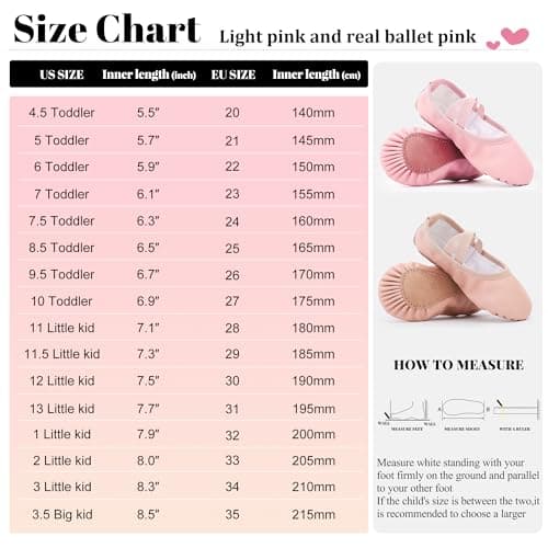 Gorchnc Ballet Shoes for Girls Toddlers Leather Dance Shoes Full Cowhide Sole Ballet Flats Ballet Slippers with Elastic Crossbands Pink — view 5