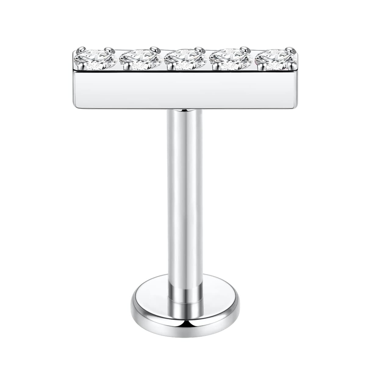 hengkaixuan 16G Titanium Labret Studs - Internally Threaded Flatback - Unisex - Silver - Piercing Jewellery — view 52