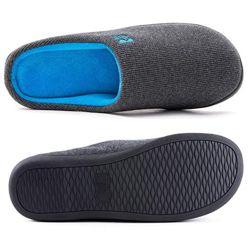 RockDove Men's Original Two-Tone Memory Foam Slipper, Size 11-12 US Men, Dark Gray/Blue — view 2