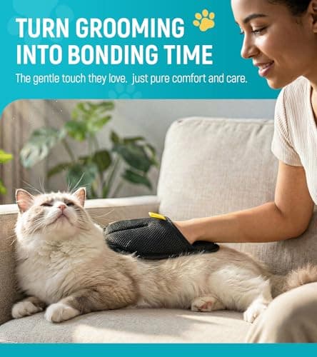 Bispoy Pet Hair Removal Glove for Dogs & Cats - Upgraded Reusable Electrostatic Pet Hair Glove, Pet Hair Remover Tool for Laundry, Couch, Carpet & Car Seat, Gentle Grooming Mitt — view 4