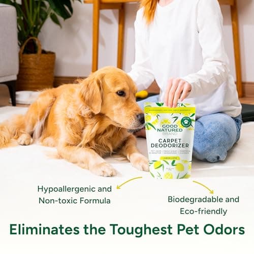 Good Natured Brand | Carpet Deodorizer & Freshener Powder | 31 oz Pet Odor Eliminator for Strong Odor & Pet Urine | Fresh Natural Lemon Scent | Safe for Homes with Pets — view 4