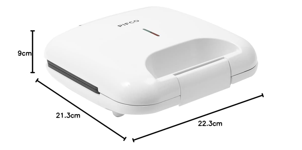 PIFCO 750W White Sandwich Toaster - Non-Stick Electric Toastie Maker with Cool-Touch Handle - Compact Sandwich Toaster for Students, Best for Small Kitchens, Ideal Home Kitchen Appliance — view 7