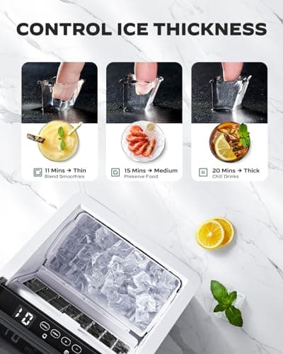 Silonn Ice Makers Countertop, 44lbs Per Day, 2 Ways to Add Water, Auto Self-Cleaning, Stainless Steel Ice Machine for Home Office Bar Party — view 4
