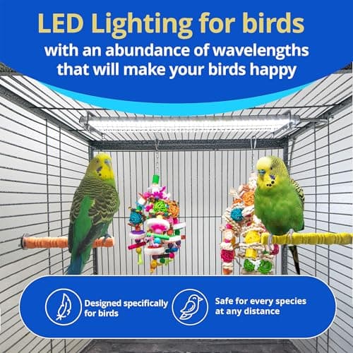 M&M Cage Company - Bird Cage Light for Soft Bill & Hook Bill Birds- Full Spectrum LED Pet Lamp (24" Hookbill Light)
