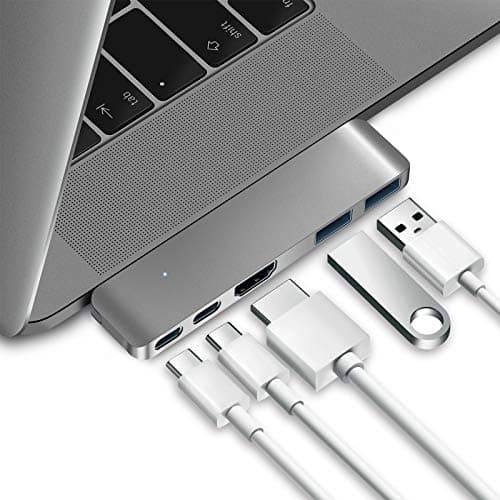 Purgo Mini USB C Hub Adapter Dongle for 2025/2024-2020 MacBook Air 13” 15” M4 M3-M1, MacBook Air USB Adapter with 4K HDMI, 100W PD, 40Gbps TB3 5K@60Hz, USB-C and 2 USB 3.0 (Space Grey)