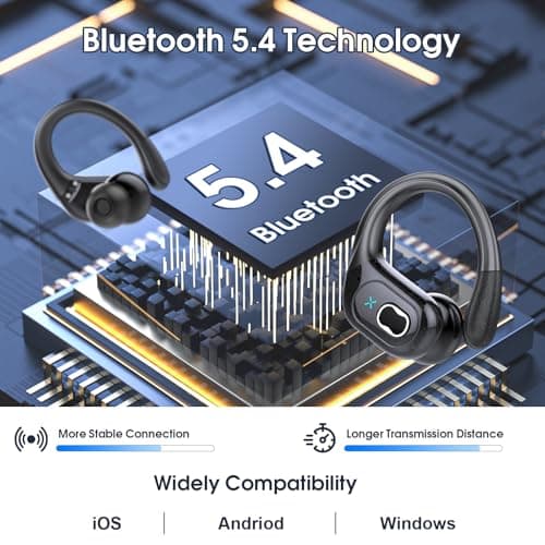 Wireless Earbuds 75hrs Bluetooth 5.4 Headphone Sport, 2026 Bluetooth Earbuds Stereo Deep Bass Over Ear Bud with Earhooks, ENC Noise Cancelling Mic, IPX7 Waterproof Earphone for Gym/Running/Workout — view 4