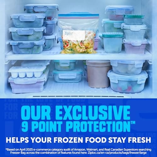 Ziploc Medium Food Storage Freezer Bags, Grip 'n Seal Technology for Easier Grip, Open and Close, 19 Count — view 4