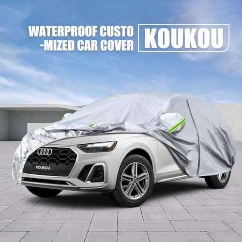 Koukou SUV Car Cover Custom Fit Audi Q5 2008-2025, Waterproof Car Cover All Weather for Automobiles Outdoor Indoor with Zipper Door, Sun Rain Dust Snow Protection. — view 6