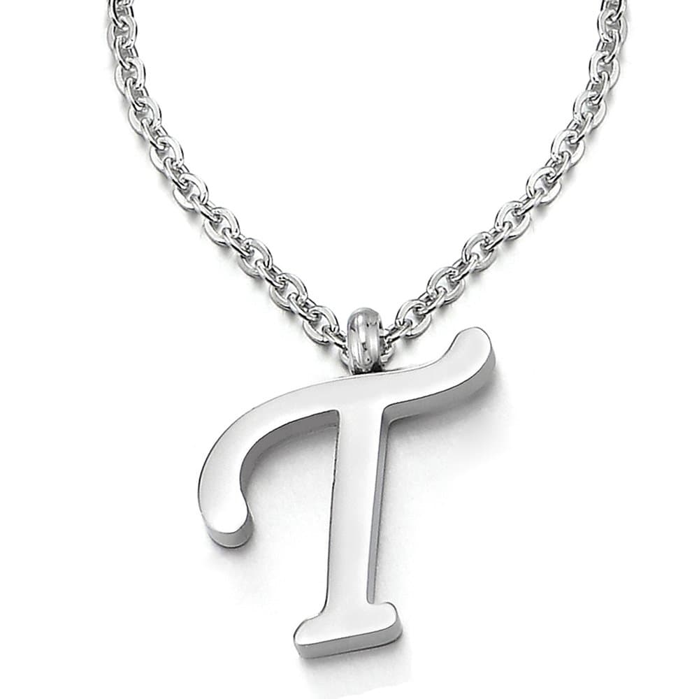 Nombre Inicial Letra del Alfabeto A Colgante, Collar de Mujer Hombre, Acero Inoxidable,50cm Cadena Cuerda — view 7