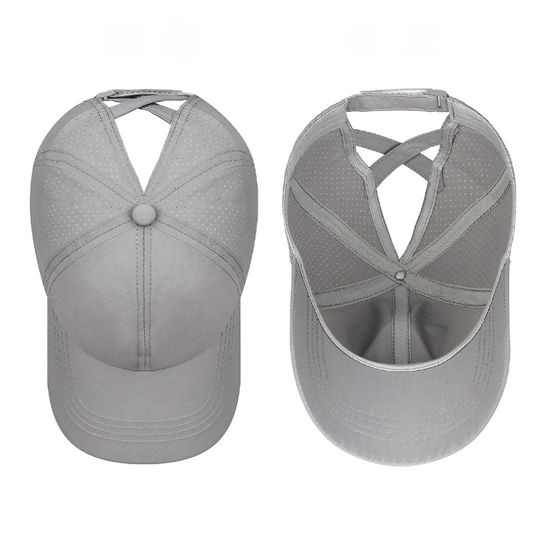 Gorra de Béisbol Mujer Cola de Caballo Verano Transpirable Gorra Secado rápido del Deporte Ponycap de High Messy Bun Ajustable Buckle — view 7