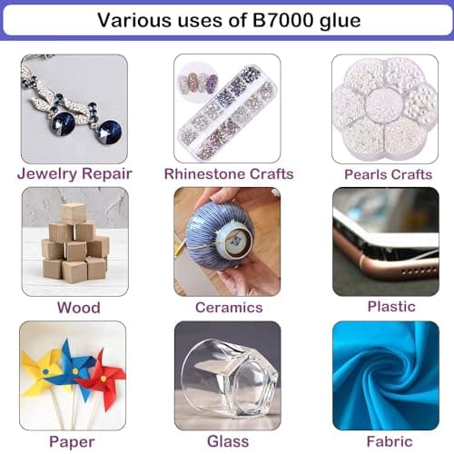 B7000 Adhesive Rhinestones Glue for Crafts, 2PCS 110ml / 3.7 fl oz with 5 Dotting Pen Tool, Wax Pencil and Tweezer, Jewelry Glue for DIY Craft, Makeup, Shoes, Jewelry Making, Nail Art — view 6