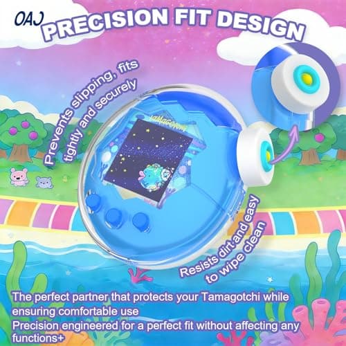 Case for Tamagotchi Paradise，Transparent Hard PC Protective Cover Compatible with Tamagotchi Paradise,Scratch-Proof & Shockproof,with Lanyard (Clear) — view 3