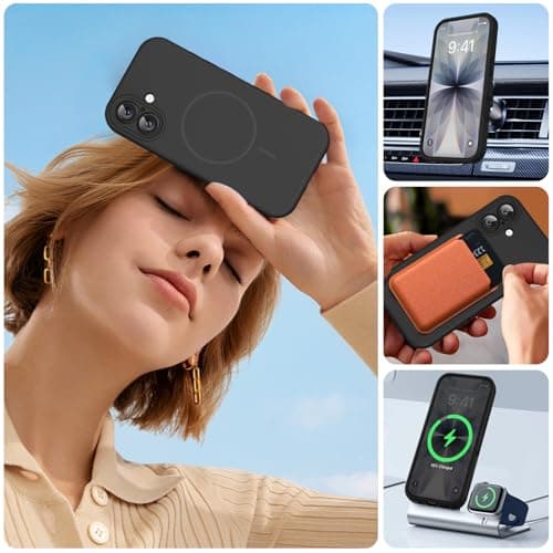 Miracase Magnetic for iPhone 17 Case, Compatible with MagSafe, Integrated Silicone Camera Control Cover, Shockproof Drop Protection Phone Case for 17,Black — view 5