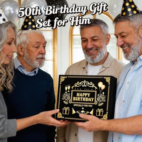 50th Birthday Gifts for Men Whiskey Glass Set, Cool Gifts for 50 Year Old Men with 11 Oz Whiskey Glass Apron Baseball Cap Sock Keychain Bottle Opener Greeting Card for Him Dad Husband Friends — view 6