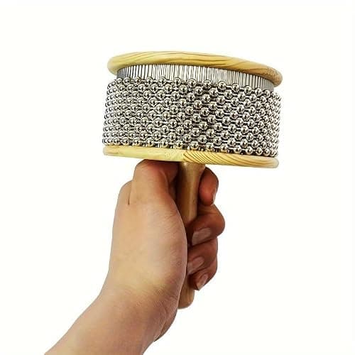 Percussion Instrument 1PC 3.35 Inch Metal Shaker Latin Rhythm Hand Percussion for Band Accompaniment Rock Music Performance Practice Handheld Silver — view 4