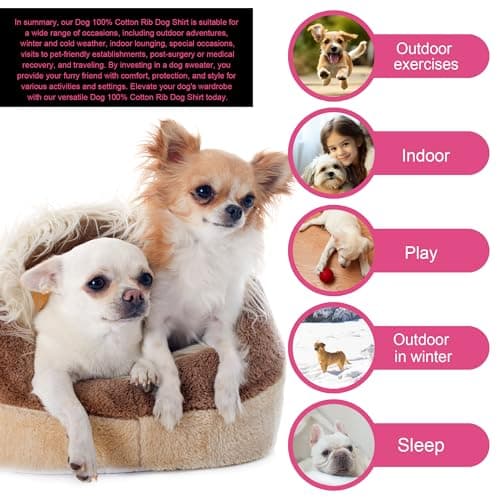Elevate Your Pet's Comfort and Fashion: Premium 100% Cotton Rib Dog Shirt Vest for Small Breeds Like Chihuahuas, Yorkies, and Puppies .Year-Round Style with Tank-Style Puppy Attire Pink Small — view 3