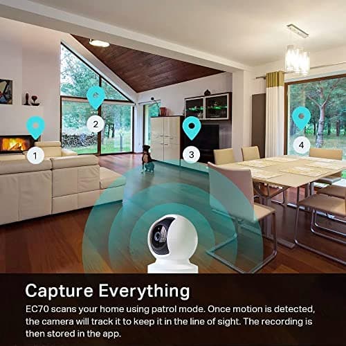 Kasa 1080p Indoor Pan/Tilt Wired Security Camera - Works as a Baby & Pet Monitor, Motion Detection & Tracking, 2-Way Audio, Night Vision, Subscription-Free Local Storage or Optional Cloud, EC70 — view 2