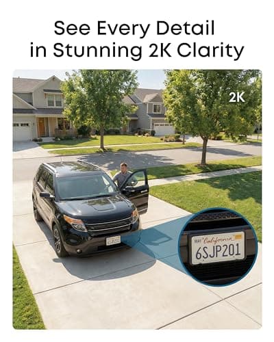 eufy Security eufyCam C37, Security Cameras Wireless Outdoor, 360° Pan & Tilt AI Tracking, 2K Solar Camera, Human/Pet/Vehicle Detection, Flexible Solar Panel, Color Night Vision, No Subscription — view 2