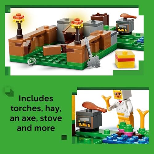 LEGO Minecraft Chicken Farm Building Toy for Kids - Video Game Playset & Figures for Boys & Girls, Ages 7+ - Gift for Birthdays - 21585 — view 2