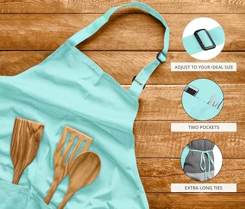 Utopia Kitchen 2 Pack Bib Apron, Adjustable with 2 Pockets, Water and Oil Resistant, Cooking Kitchen Chef Apron for Women Men — view 3