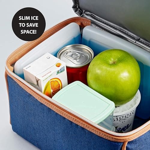 Fit + Fresh Cool Coolers Slim, Reusable Ice Packs for Lunch Bags, Beach Bags, Coolers, and More, Set of 4, Multicolored — view 5