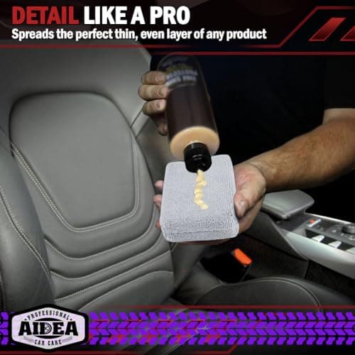 AIDEA Microfiber Applicator Pad-8 Pack, Car Wash Sponge, Grey — view 4