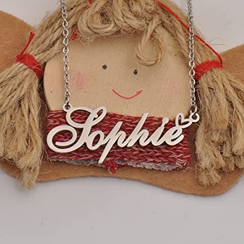 HUAN XUN Lilly Name Necklace with Heart Pendant Jewelry for Christmas — view 3