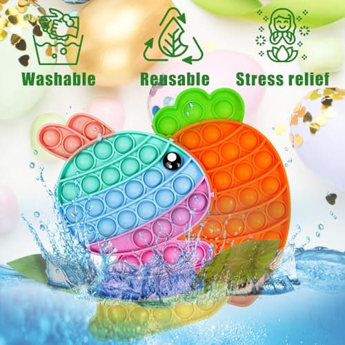 Easter Bunny Poppers, Bunny Carrot Pop Bubble Fidget Sensory Toy, Puzzle Popper, Easter Gifts for Kids,Toddler, Easter Basket for Toddlers Girl, Easter Toys, Stocking Easter Basket Stuffers (Rainbow) — view 3