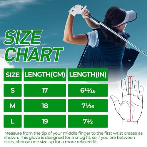 GIAMZONP Womens Golf Glove for Left or Right Hand 1 Pack, Breathable Lightweight Ladies Golf Glove with Non-Slip Grip for Women Golfers — view 4