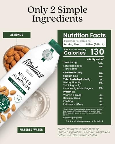 Elmhurst Unsweetened Almond Milk 6x946 ML