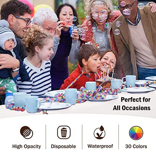 Exquisite 12-Pack Premium Plastic Tablecloth 54 Inch. x 108 Inch. Rectangle Table Cover-White — view 4