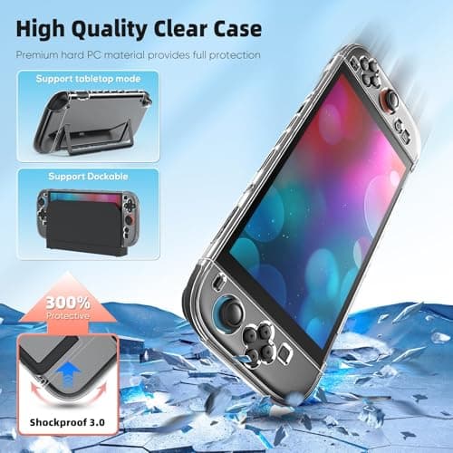 Switch 2 Accessories Bundle for Nintendo Switch 2 (2025), Switch 2 Case bundle Kits: MENEEA Carrying Case, Switch 2 Charger Dock, Grips for Joy Con, Steering Wheels, Protective Cover for Nintendo Switch 2 Controller Console — view 4