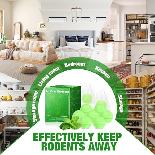 24 Pcs Natural Mouse Rodent Repellent, Peppermint Oil Mouse Deterrent, Against Mice Indoor Outdoor Use for Kitchen, Basement, Car Engines, RV Garage — view 4