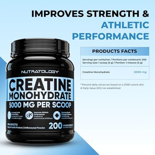Pure Micronized Creatine Dissolves Easily | Creatine Monohydrate Powder 1000g - For Increased Muscle Growth & Performance - Supports Athletic Performance - Creatine Powder for Workouts - 200 Servings — view 4