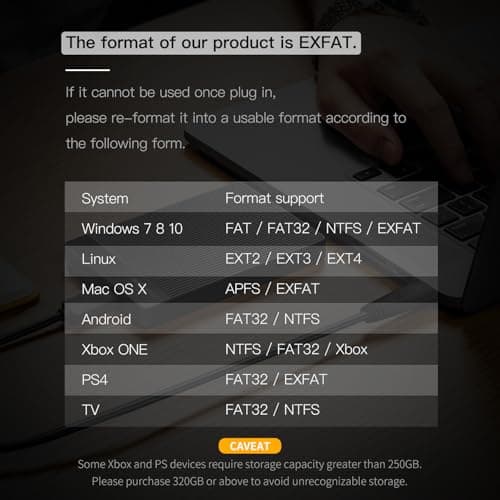 UnionSine 500GB Ultra Slim Portable External Hard Drive HDD-USB 3.0 for PC, Mac, Laptop, PS4, Xbox one, Xbox 360-(Black) — view 5
