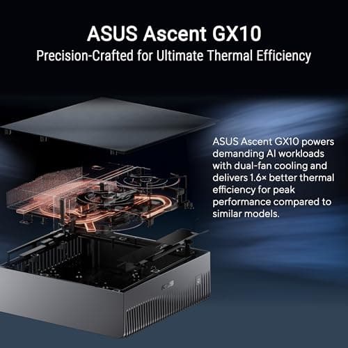 ASUS Ascent GX10 AI Supercomputer, DGX Spark, NVIDIA GB10 Superchip, 128GB LPDDR5x, 1TB PCIe Gen4 NVMe SSD, Wi-Fi 7 & BT5.4, Agentic AI Ready, Supports OpenClaw, NemoClaw, Stackable Chassis — view 6