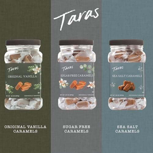 Taras Gourmet Sugar Free Caramels | All Natural Candy | Creamy & Individually Wrapped with Real Butter (20 oz) — view 5
