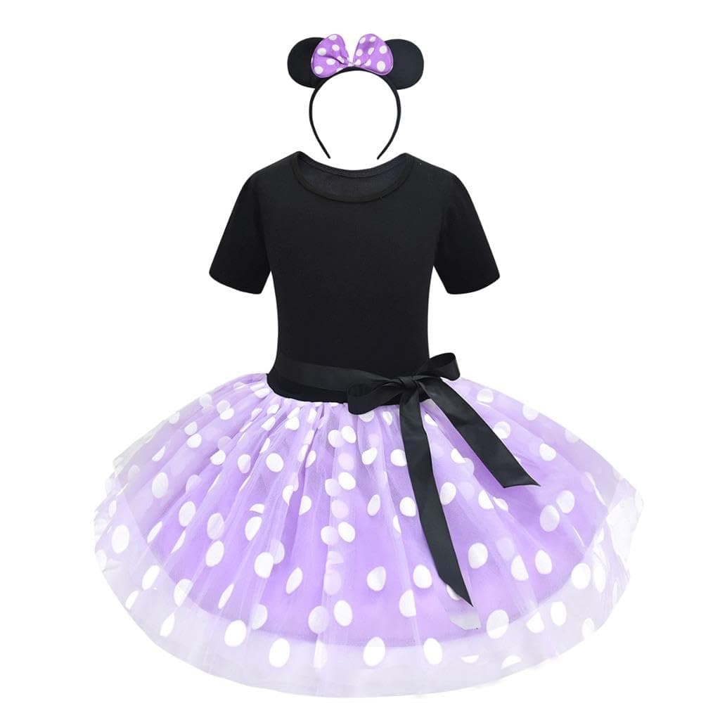 Lito Angels Disfraz Vestido de Princesa Ratona Mouse con Aro de Pelo Orejas de Ratón para Bebe Niñas Talla 18-24 meses, Lunares Rojo (Número de etiqueta 90) — view 10