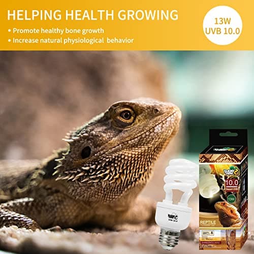 LUCKY HERP UVA UVB Reptile Light, 13W 10.0 UVB Bulb for Desert Reptiles, Compact Fluorescent Terrarium Lamp — view 5