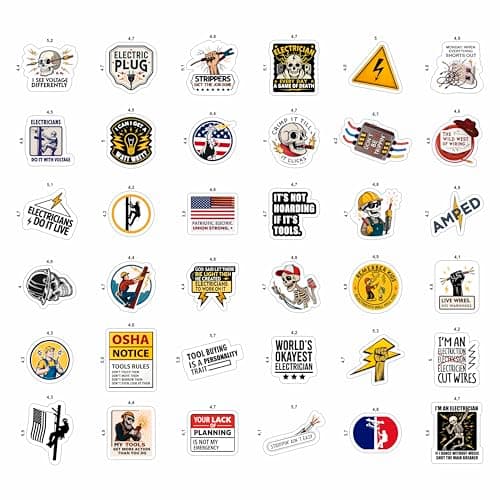100Pcs Funny Electrician Stickers for Hard Hats, Waterbottle - Electrical Stickers - Electrician Gifts for Men, Party Supplies - Gift for Women & Men — view 2