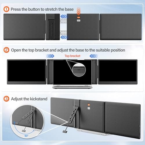 kasorey New Upgraded Laptop Screen Extender Portable Monitor, 1080P FHD IPS Screen, Monitor Extender for Laptop, Fit for 13-17" Laptops, Plug & Play Compatiable with Windows/Mac/Android/Switch — view 3