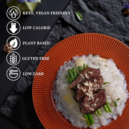 YUHO Shirataki Konjac Rice, 8 Pack Inside, Vegan, Low Calorie Food, Gluten Free, Fat Free, Keto Friendly, Low Carbs, Holiday Gifts, Healthy Diet 53.61 Oz (1520 g) — view 2
