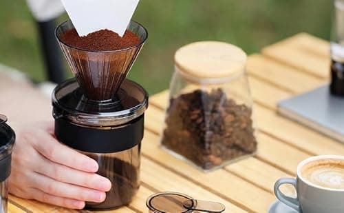 3 in 1 Pour Over Coffee Maker, Travel Coffee Cup with Scale, 14.5 fl oz / 450 ml, Portable Hand Drip Coffee Filter in Cup, Compact Space Saving Design for Camping, Hiking, Home Use — view 4
